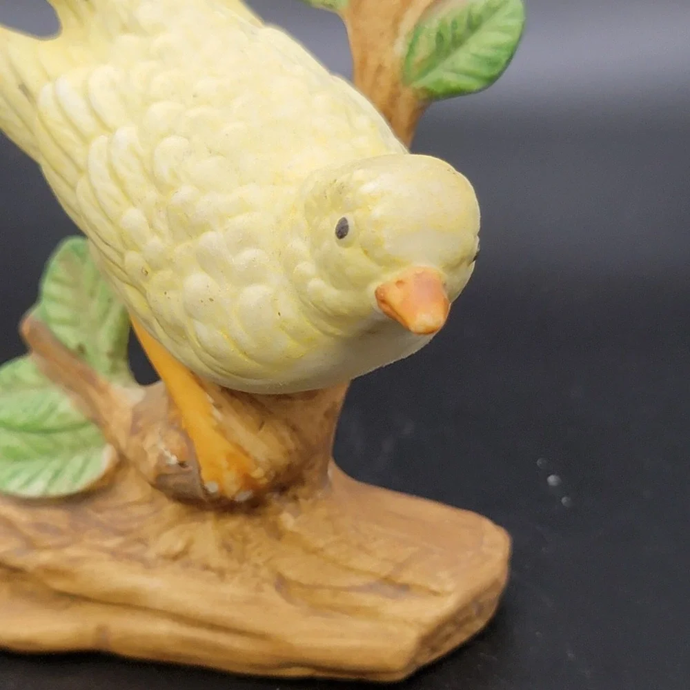 Vintage Porcelain Yellow Canary Bird Figurine Sculpture - 4